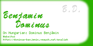 benjamin dominus business card